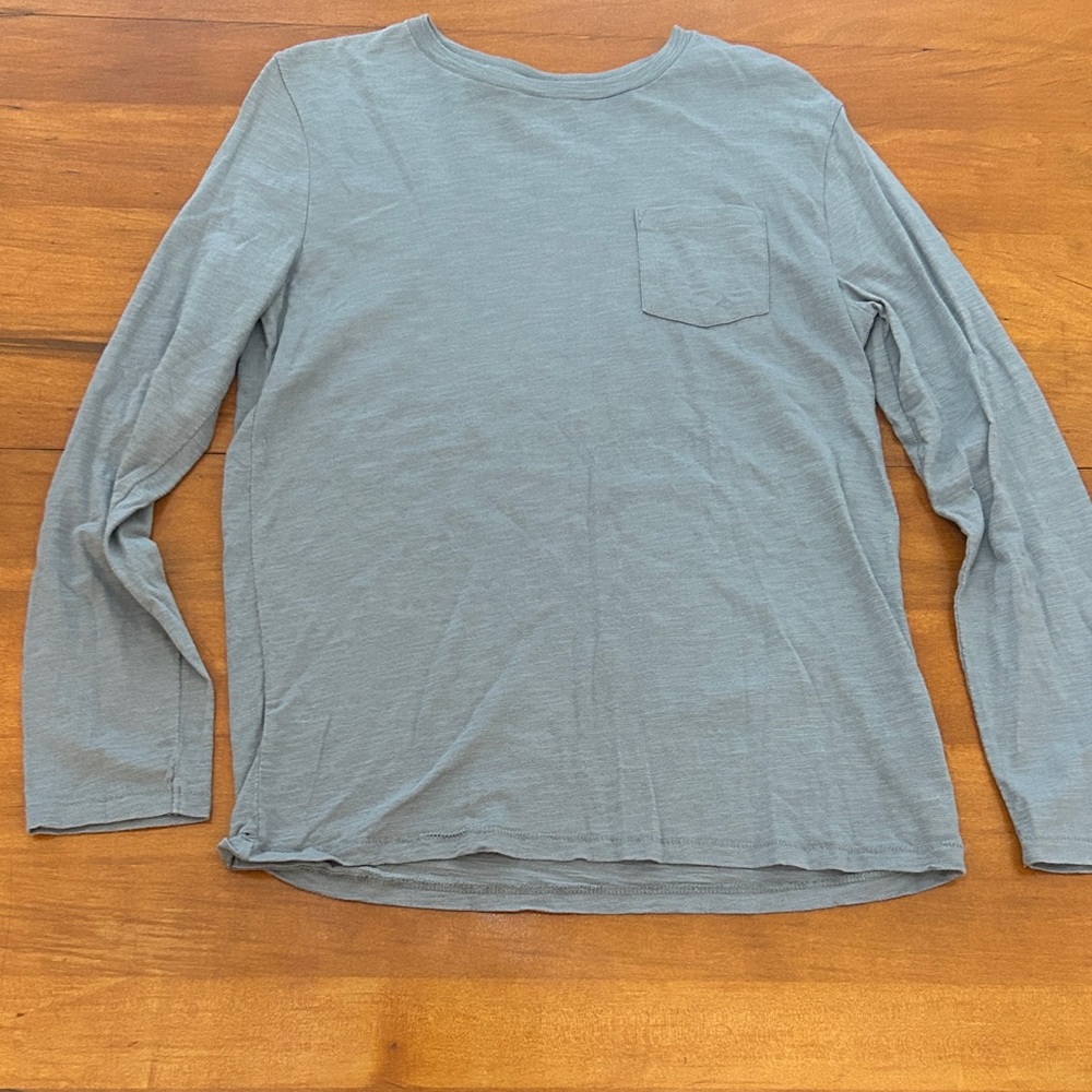 Gap Organic Cotton Gray Long Sleeve Pocket Tee -Boys Size XXL